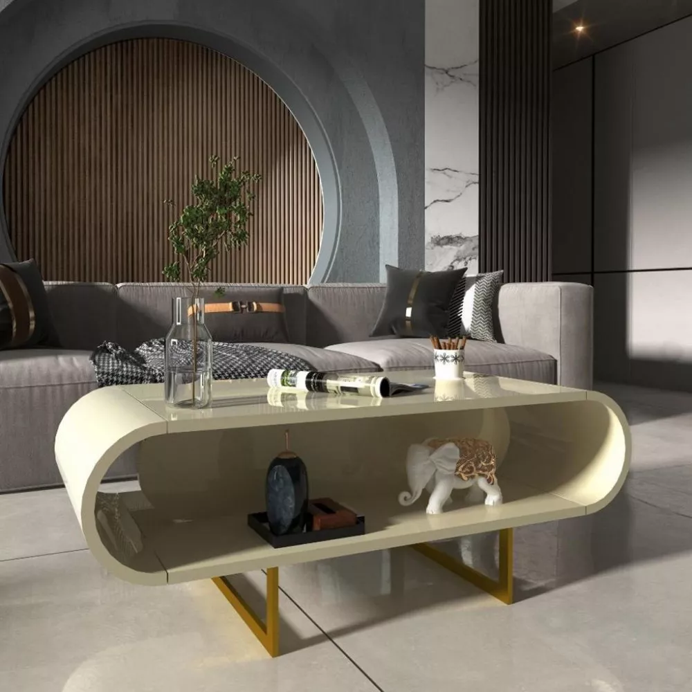 Mesa de Centro Com Pés de Ferro Nobre Gelius