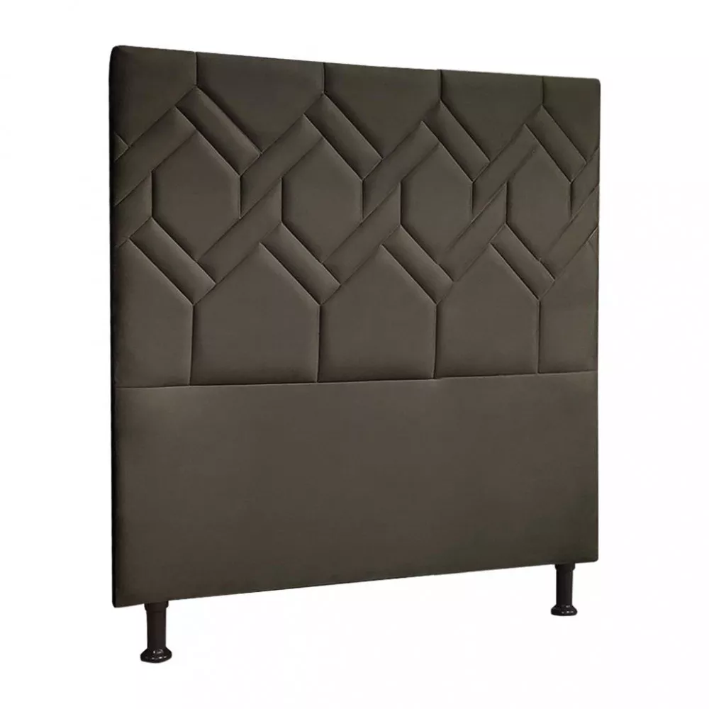 Cabeceira Estofada Solteiro 90cm Veludo Alana JS Móveis