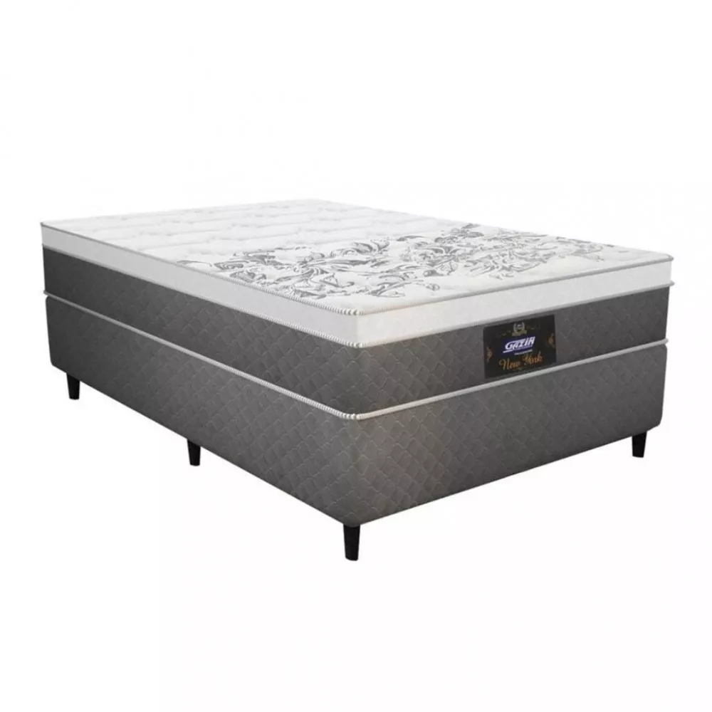 Cama Box Casal 138cm Molas Ensacadas New York HF V24 2CEN Gazin