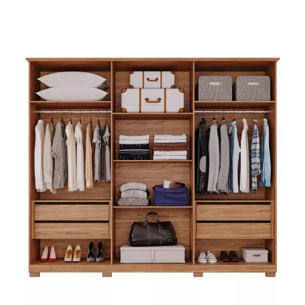 Guarda Roupa Casal com Pés 6 Portas 100 MDF Itaunas Panan