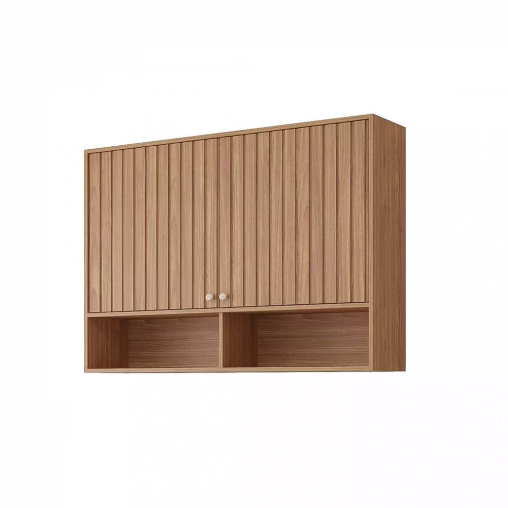 Armário Aéreo Ripado 2 Portas 120cm em MDF Diva MGM Móveis