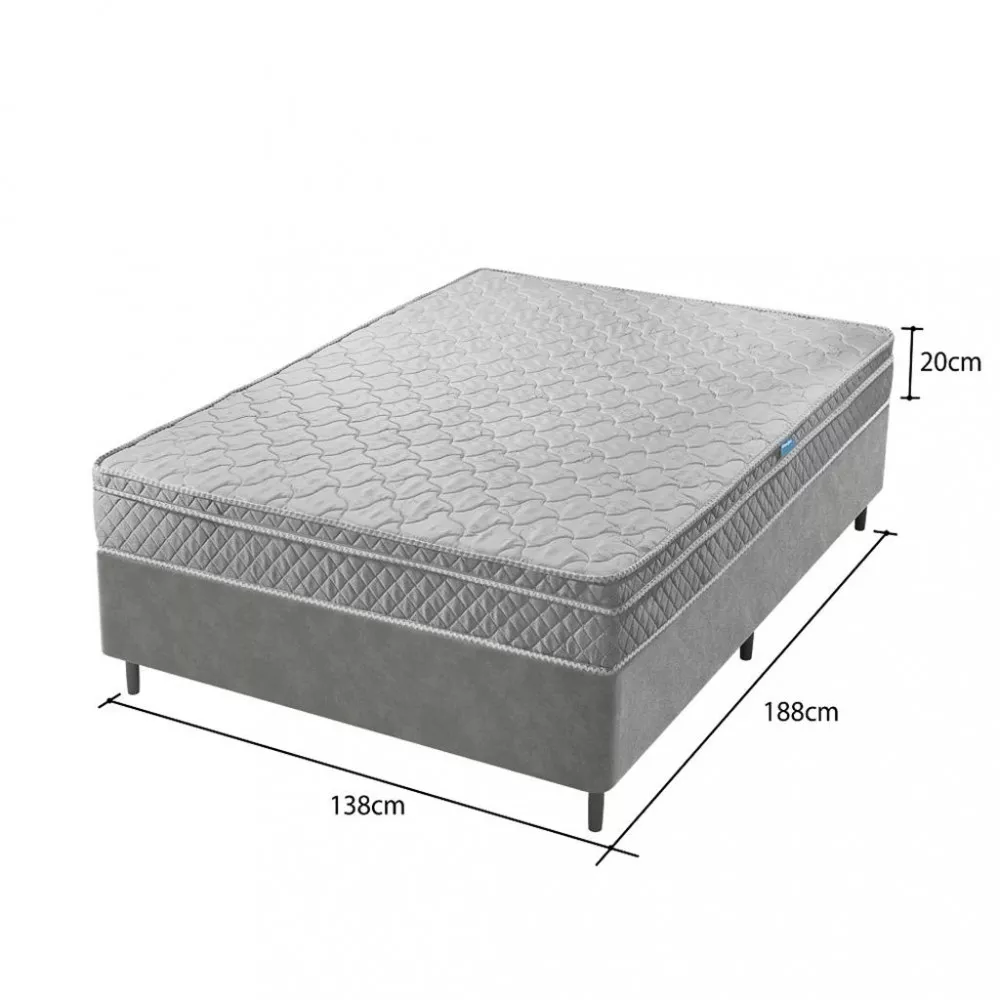 Cama Box Casal 138cm Molas Ensacadas 1 Euro Bari 2CEN Umaflex