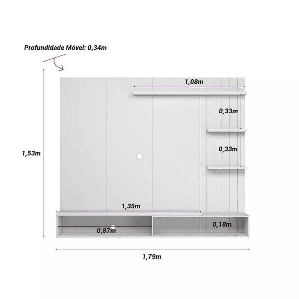 Image 3 of 5 of Painel Home Ideal para TV até 60 Polegadas Montreal Linea Brasil