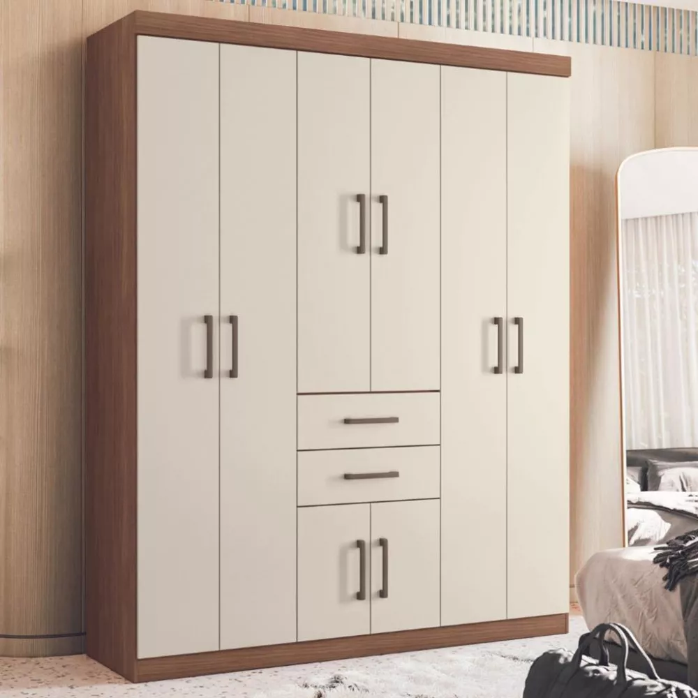 Guarda Roupa Casal 8 Portas 2 Gavetas Verona Santos Andira