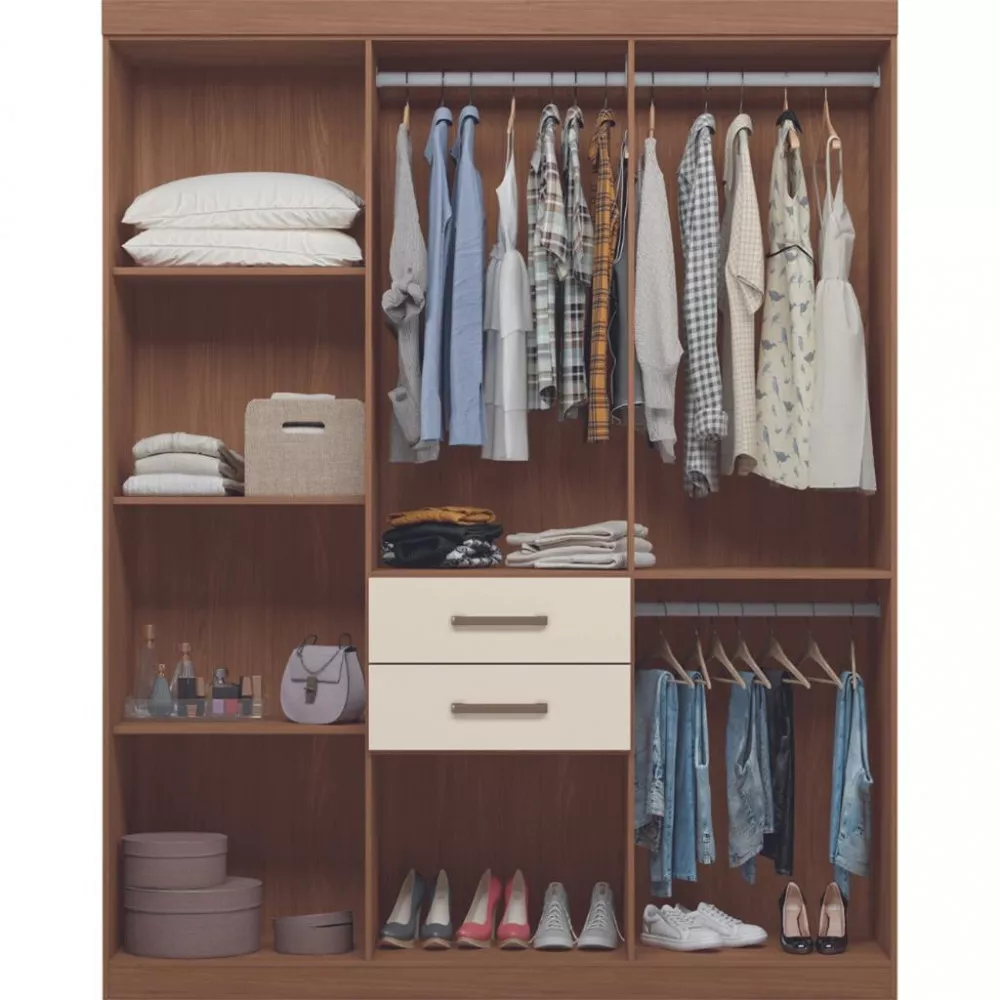 Guarda Roupa Casal 8 Portas 2 Gavetas Verona Santos Andira