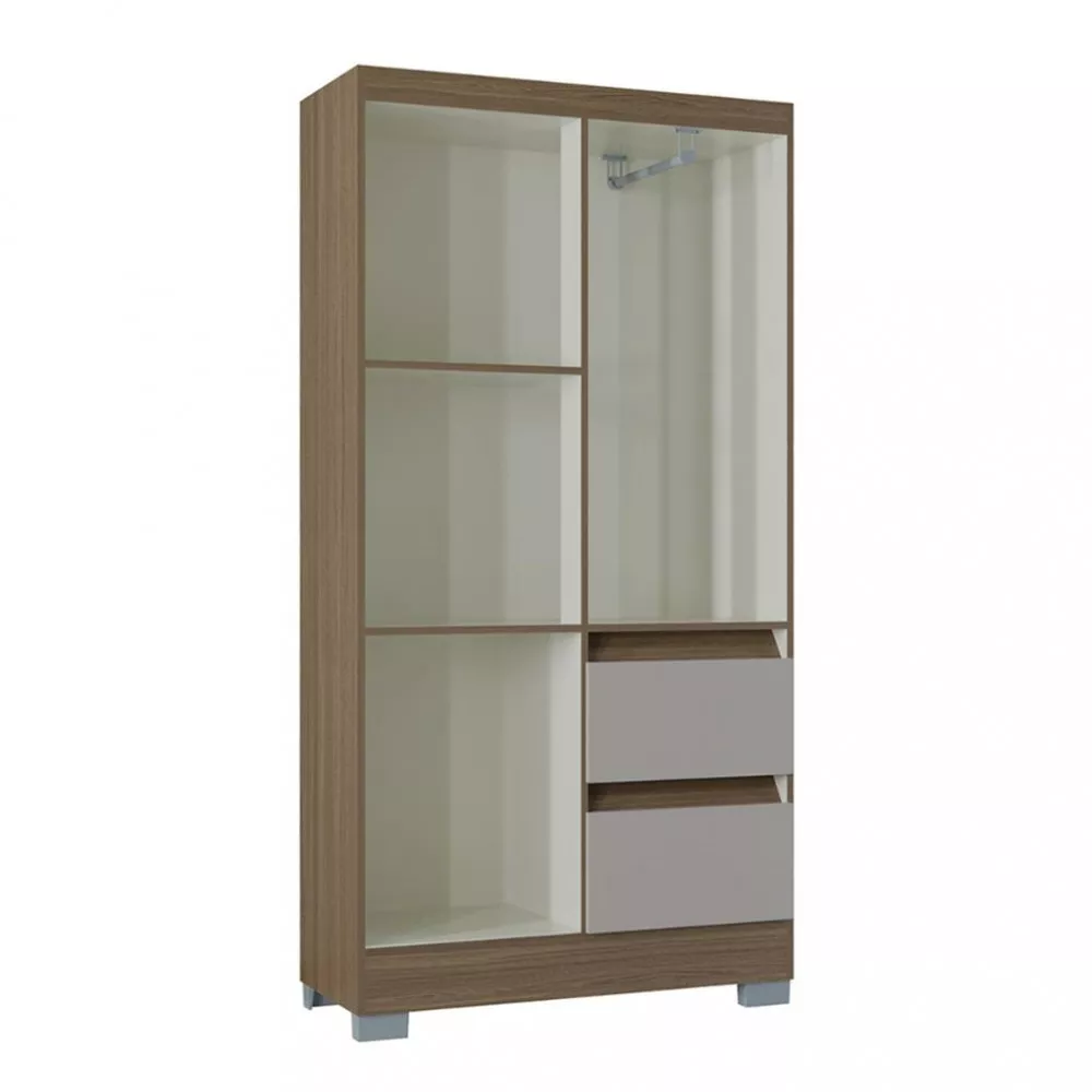Guarda Roupa Solteiro 4 Portas 2 Gavetas Nápoles Poquema