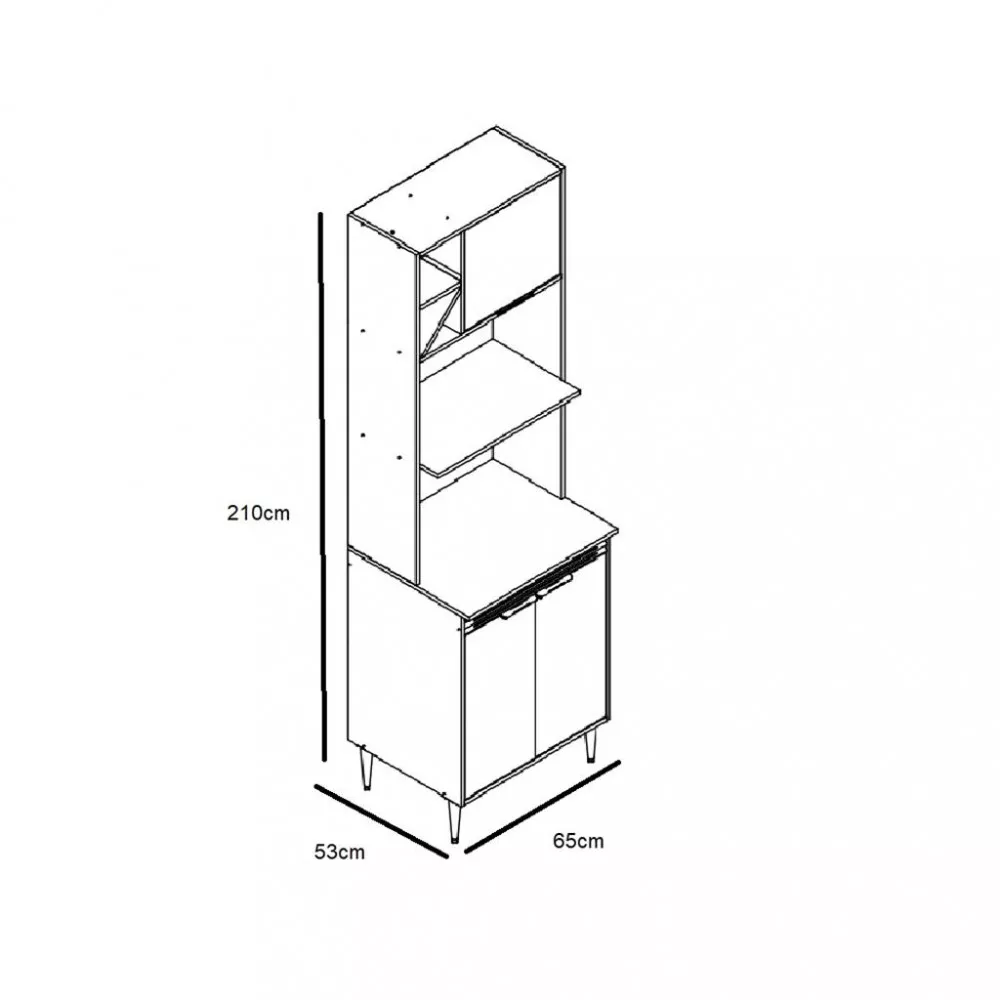 Paneleiro Torre Quente 3 Portas Francini Móveis Sul