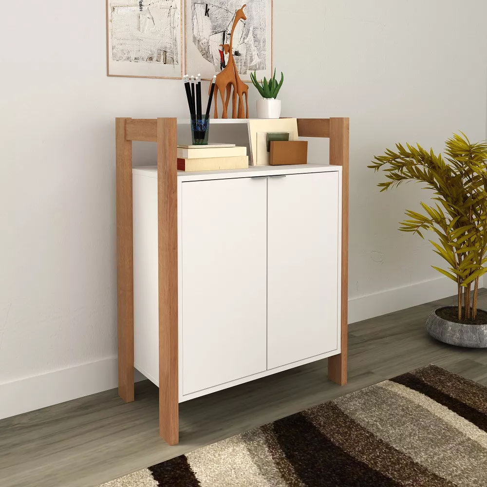 Balcão para Escritório 2 Portas com Pés AZ1008 Tecno Mobili