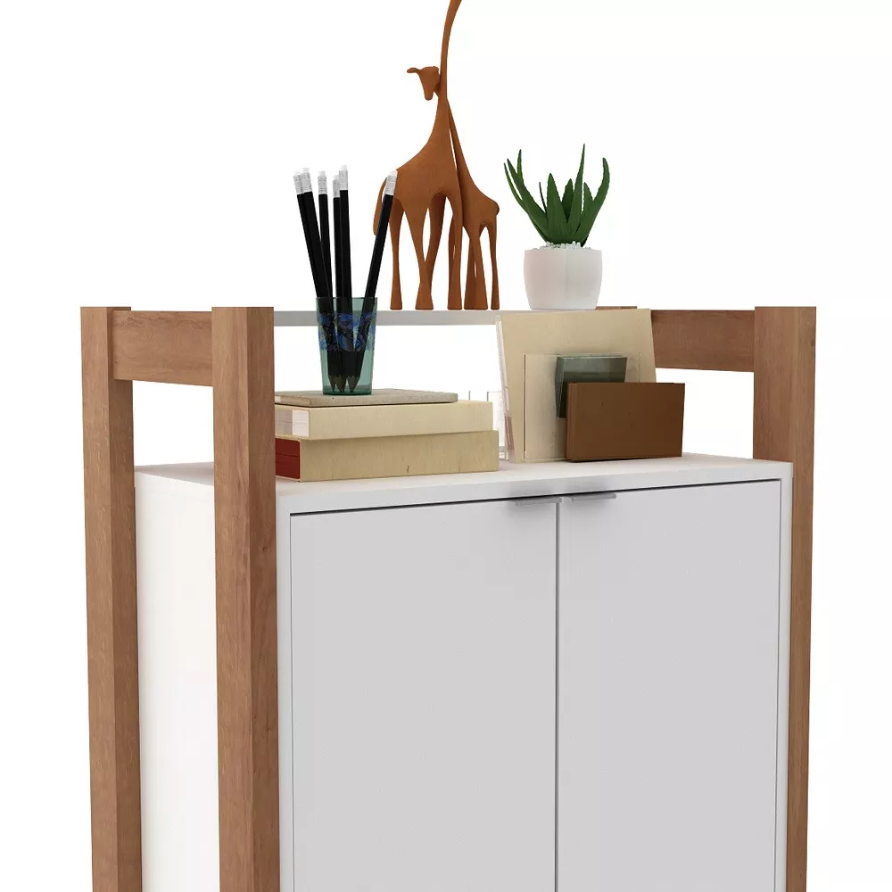 Balcão para Escritório 2 Portas com Pés AZ1008 Tecno Mobili