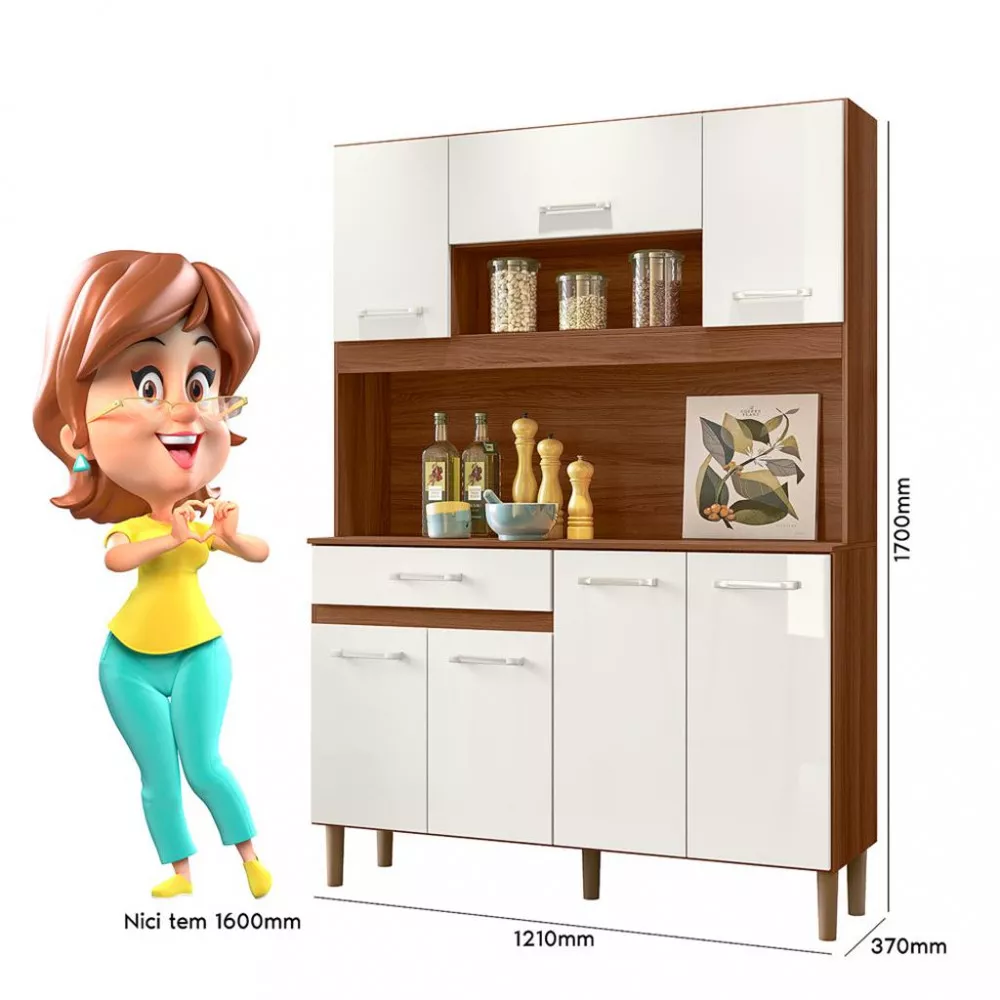 Cozinha Compacta 7 Portas 1 Gaveta Magazin Nicioli