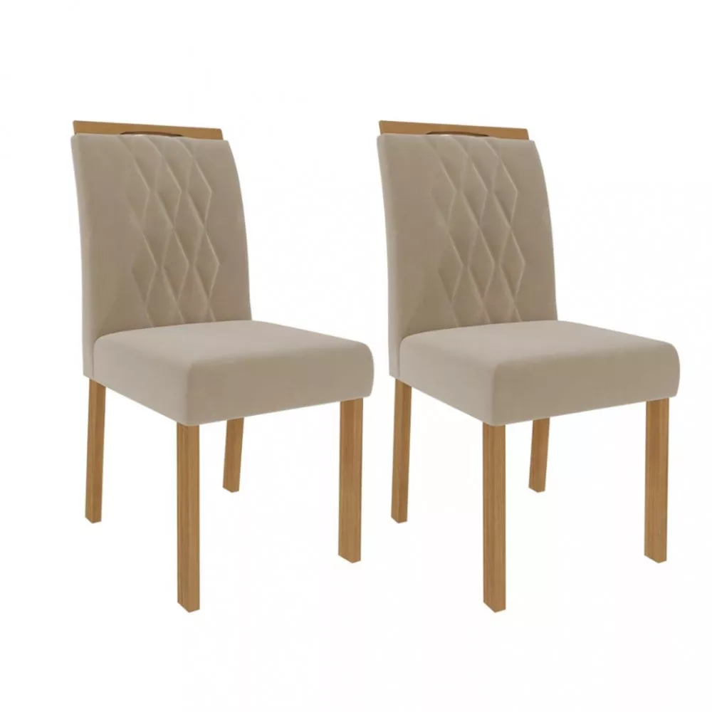 Conjunto Sala de Jantar Mesa Charlote 180cm e 6 Cadeiras Juliana Cimol