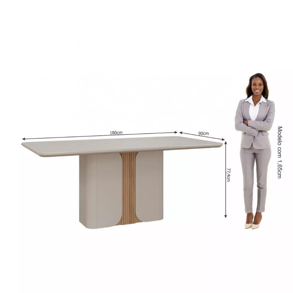 Conjunto Sala de Jantar Mesa Charlote 180cm e 6 Cadeiras Juliana Cimol