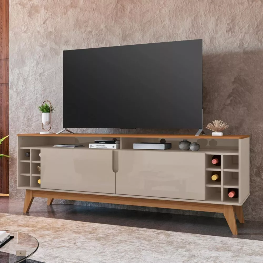 Rack para TV Até 60 Polegadas 2 Portas 160cm Wine Casa D