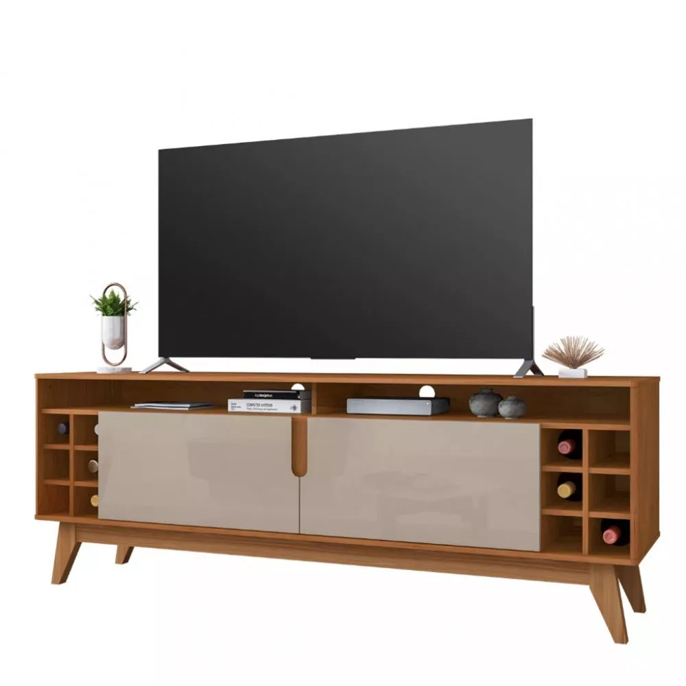 Rack para TV Até 60 Polegadas 2 Portas 135cm Wine Casa D