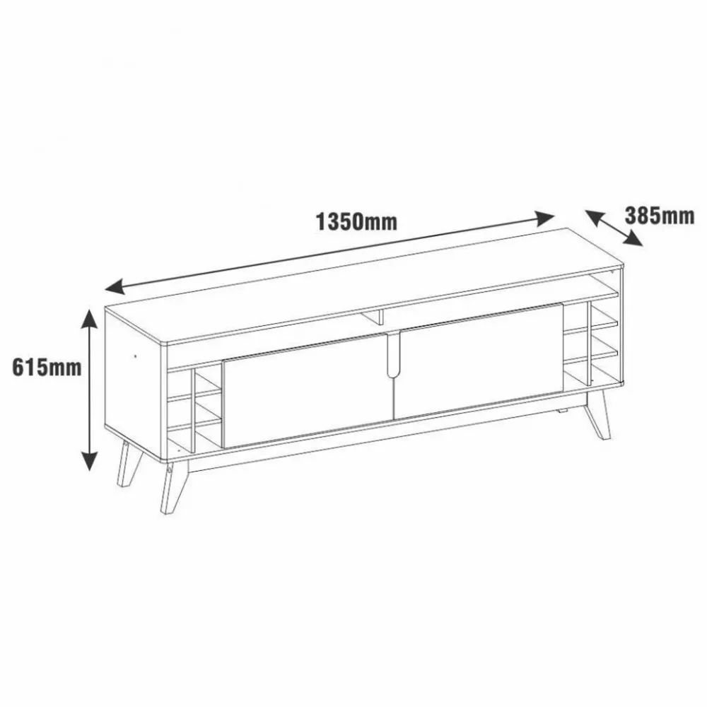 Rack para TV Até 60 Polegadas 2 Portas 135cm Wine Casa D