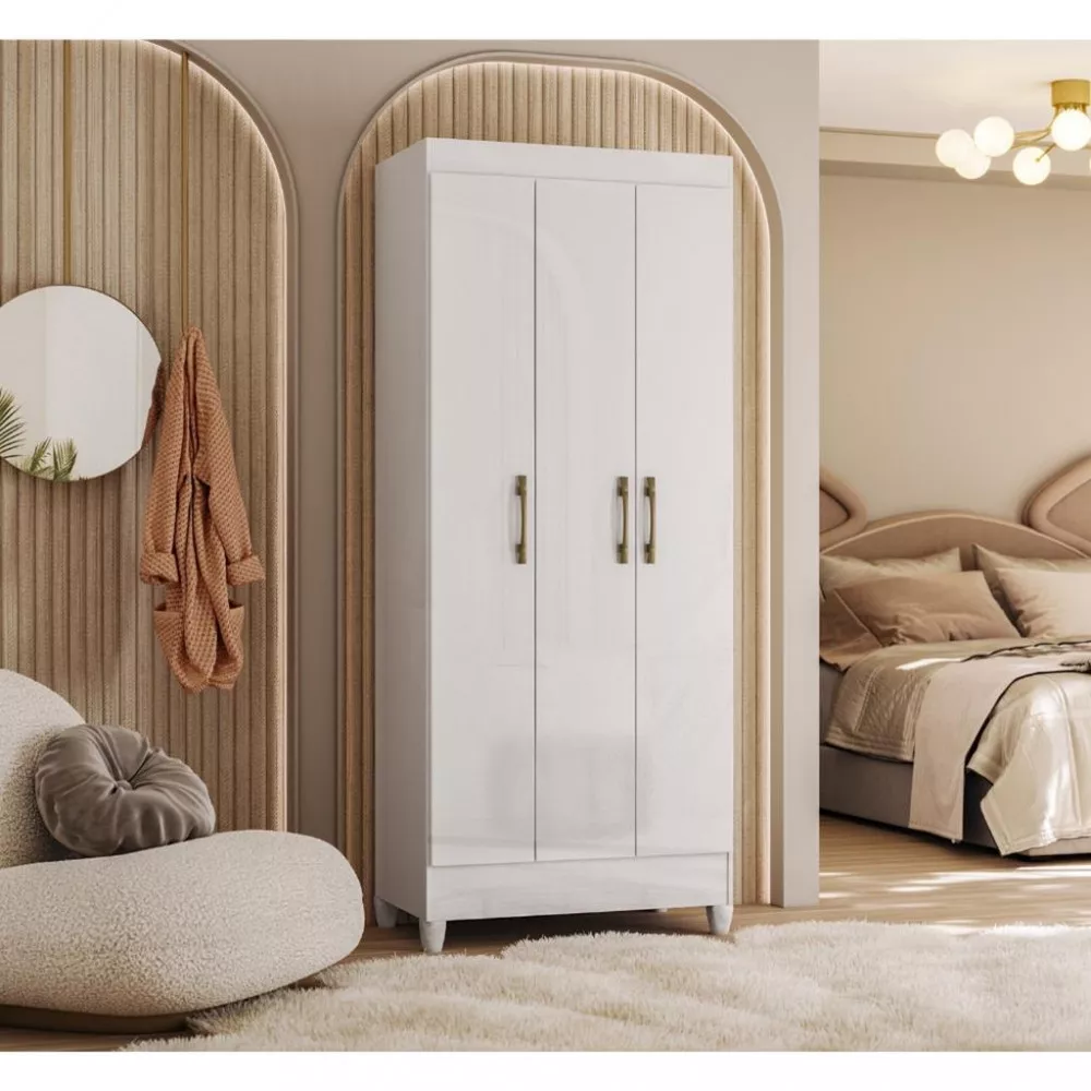 Guarda Roupa Solteiro 3 Portas 1 Gaveta Lyon Moval