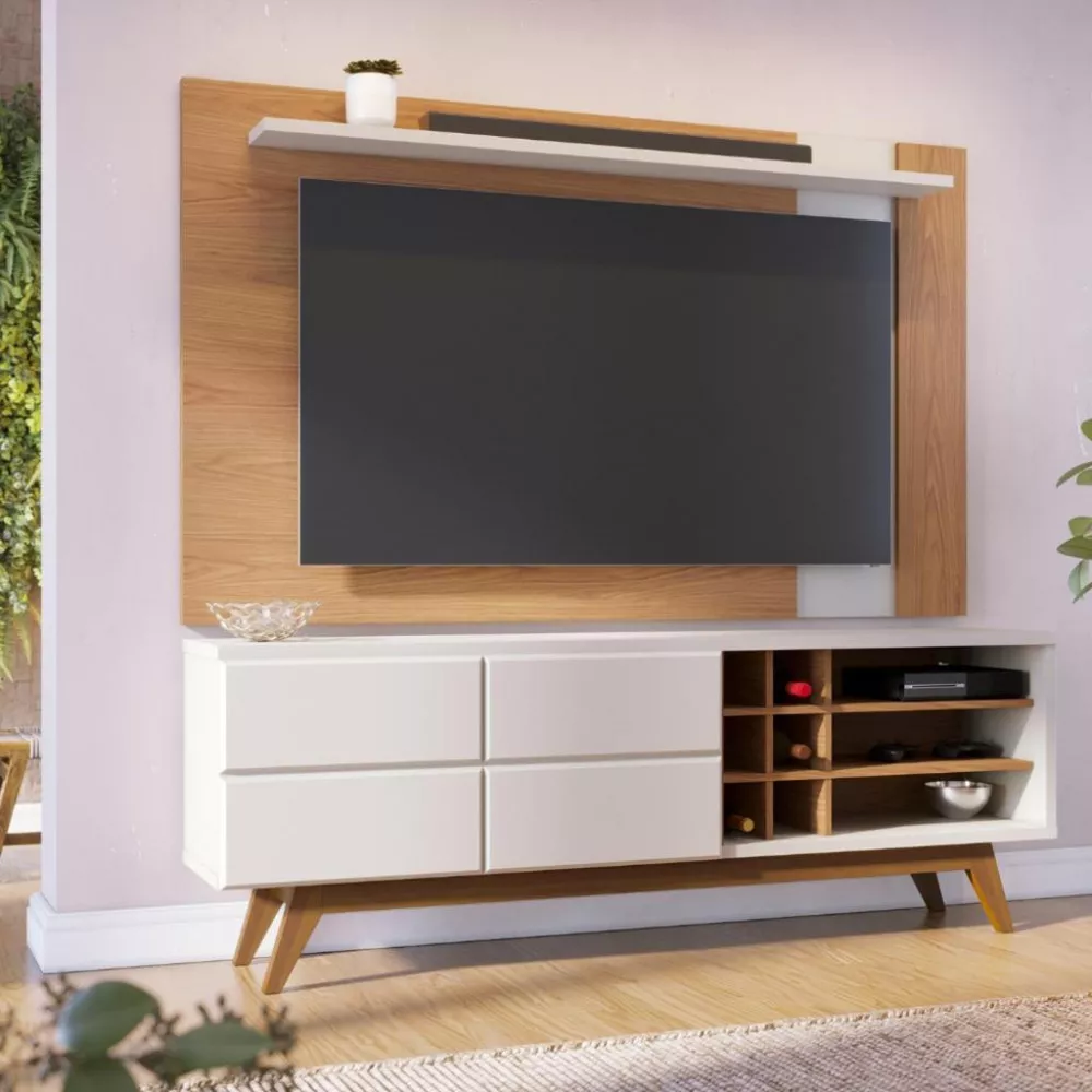 Rack com Painel para TV até 70 Polegadas 2 Portas Noronha Leme Colibri