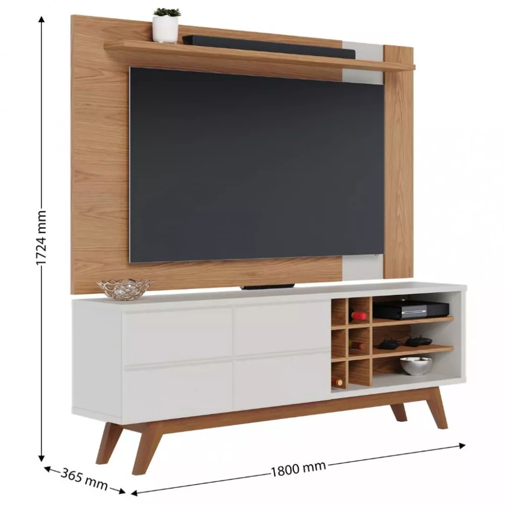 Rack com Painel para TV até 70 Polegadas 2 Portas Noronha Leme Colibri