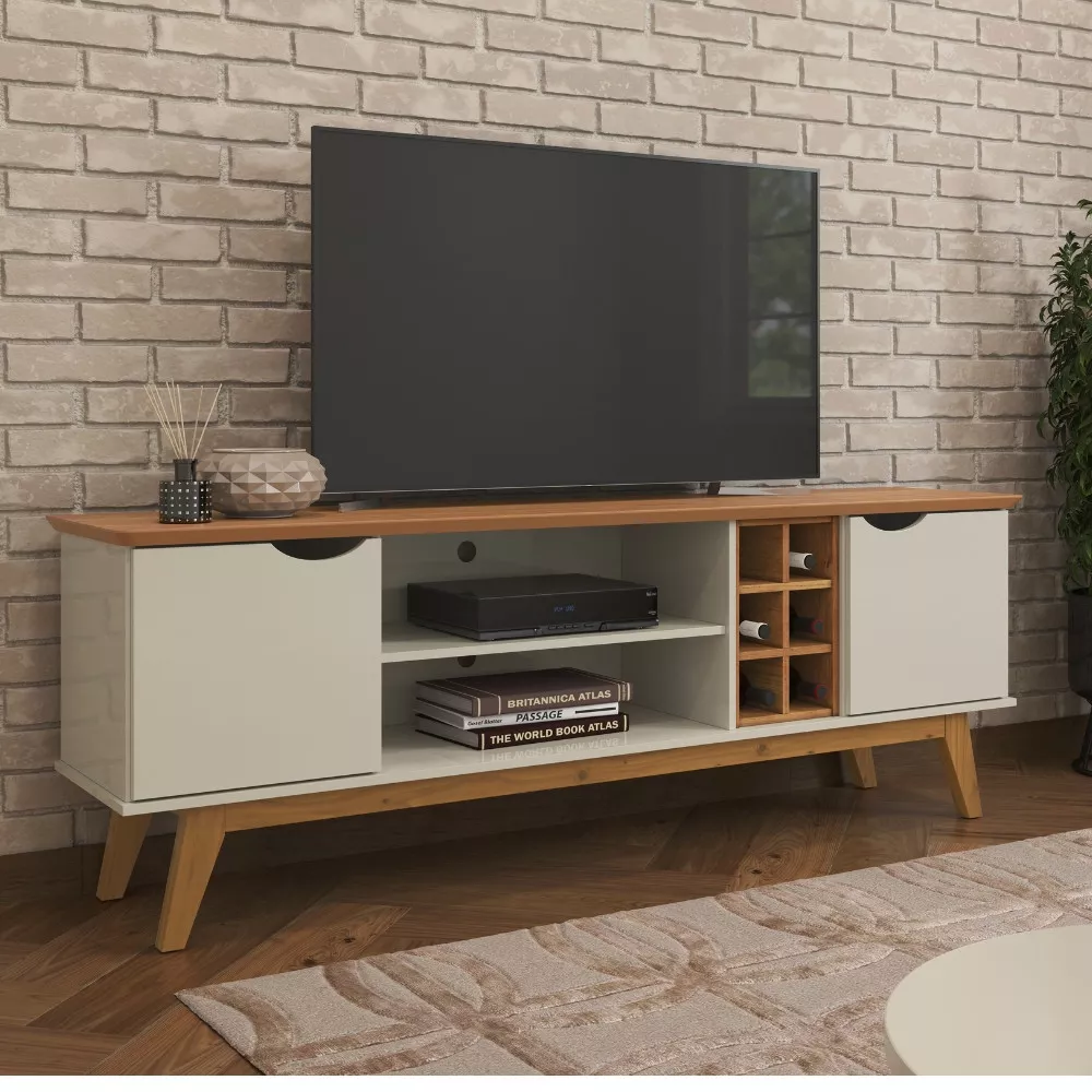 Rack para TV até 60 Polegadas 2 Portas com Pés Prism 1.8 Patrimar