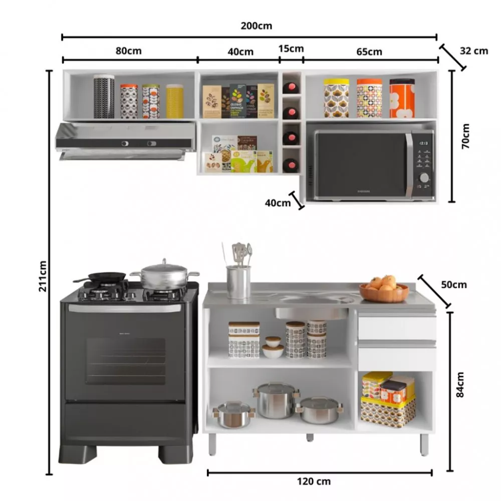 Cozinha Compacta 5 Peças Evidence Poliman