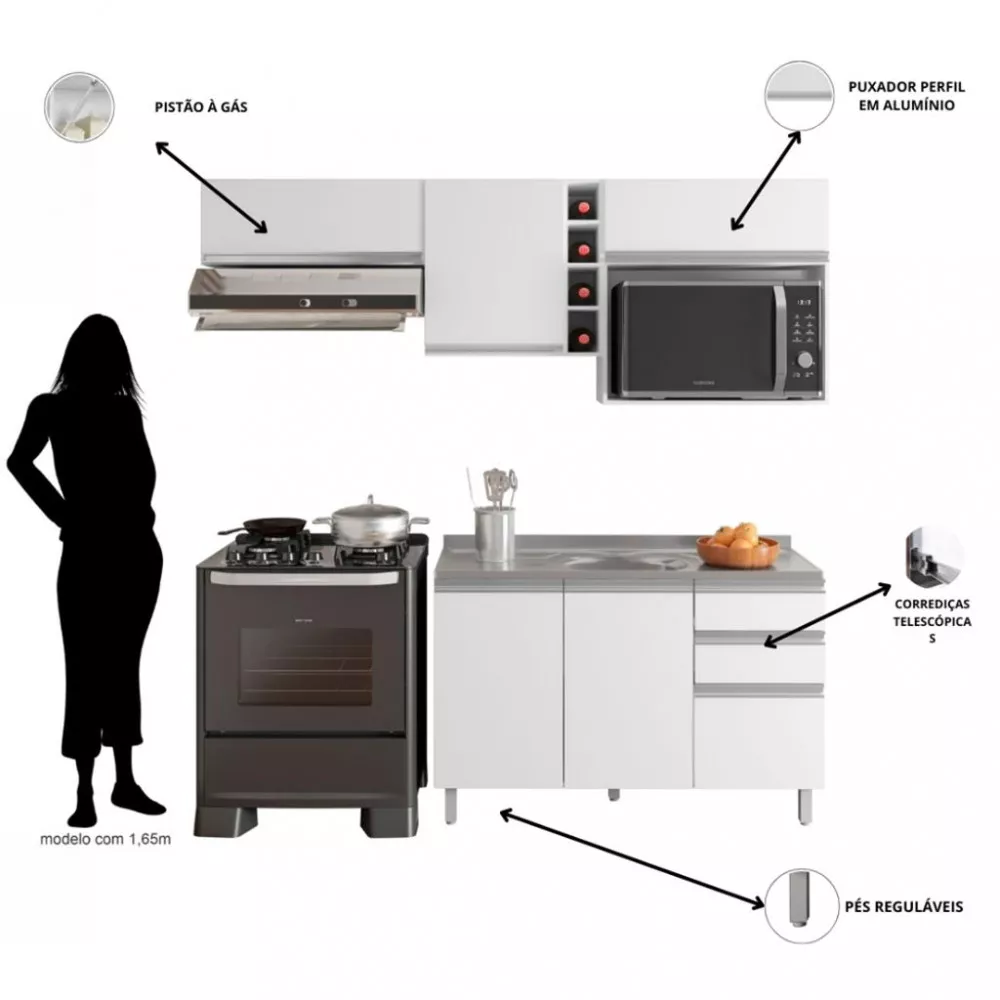 Cozinha Compacta 5 Peças Evidence Poliman