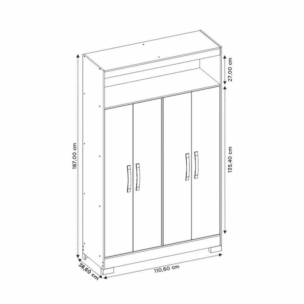 Image 3 of 6 of Armário Multiuso 4 Portas Flex NT4030 Notável Móveis