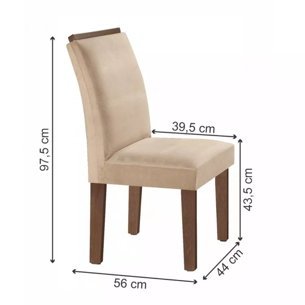 Conjunto Sala de Jantar Mesa 160cm 6 Cadeiras Tampo Dakota Plus Florença Sevilha Cel Móveis