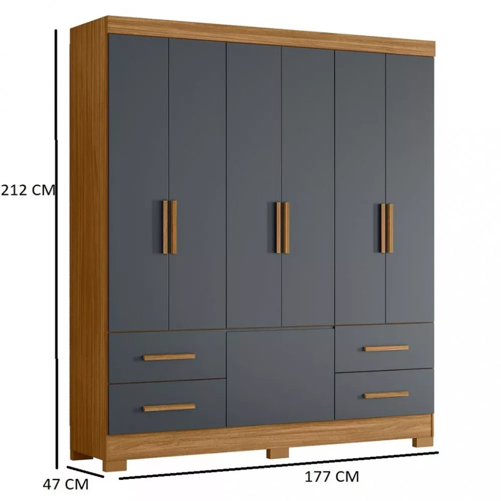 Guarda Roupa Casal 7 Portas 4 Gavetas Londres Moval