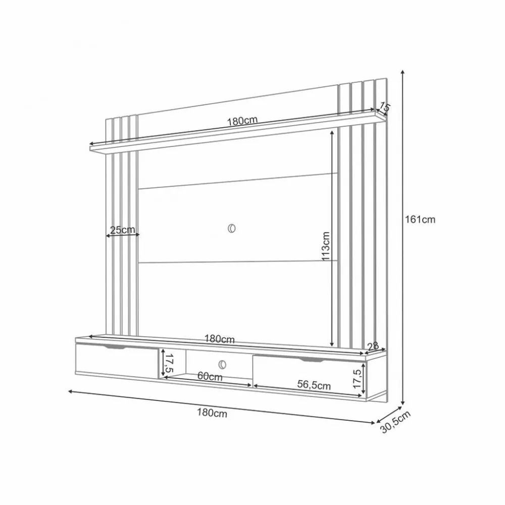 Painel para Tv até 70 Polegadas 2 Portas Solus HB Móveis