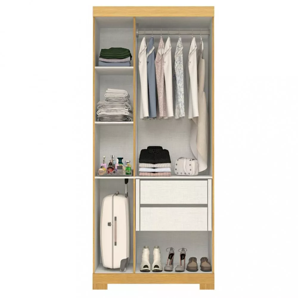Guarda Roupas Solteiro 3 Portas 2 Gavetas Lana ACP