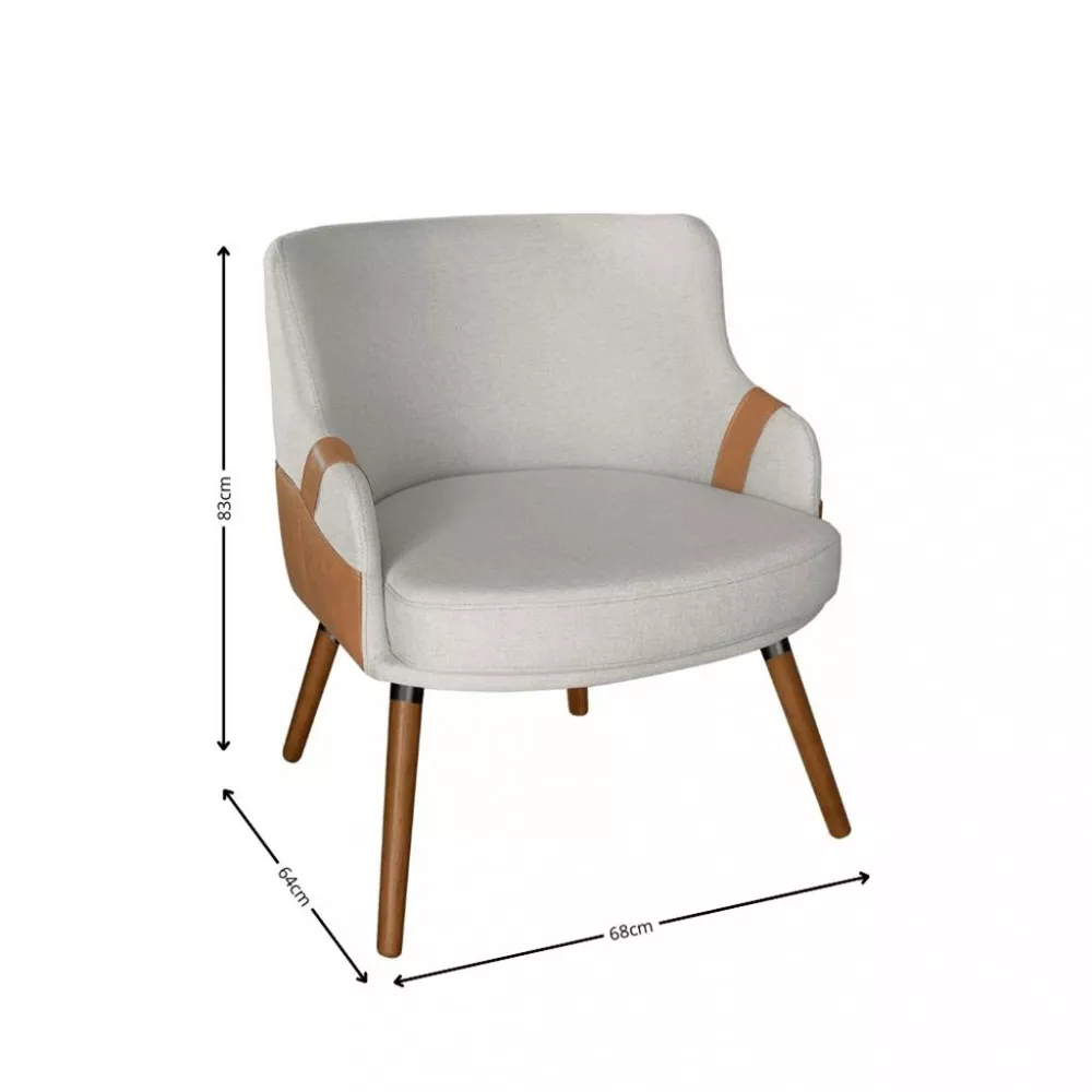 Poltrona 68cm Veludo Capri Konfort Móveis