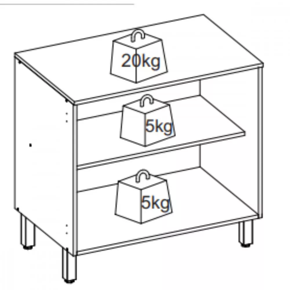 Balcão Cozinha 2 Portas 80cm Paris Indekes