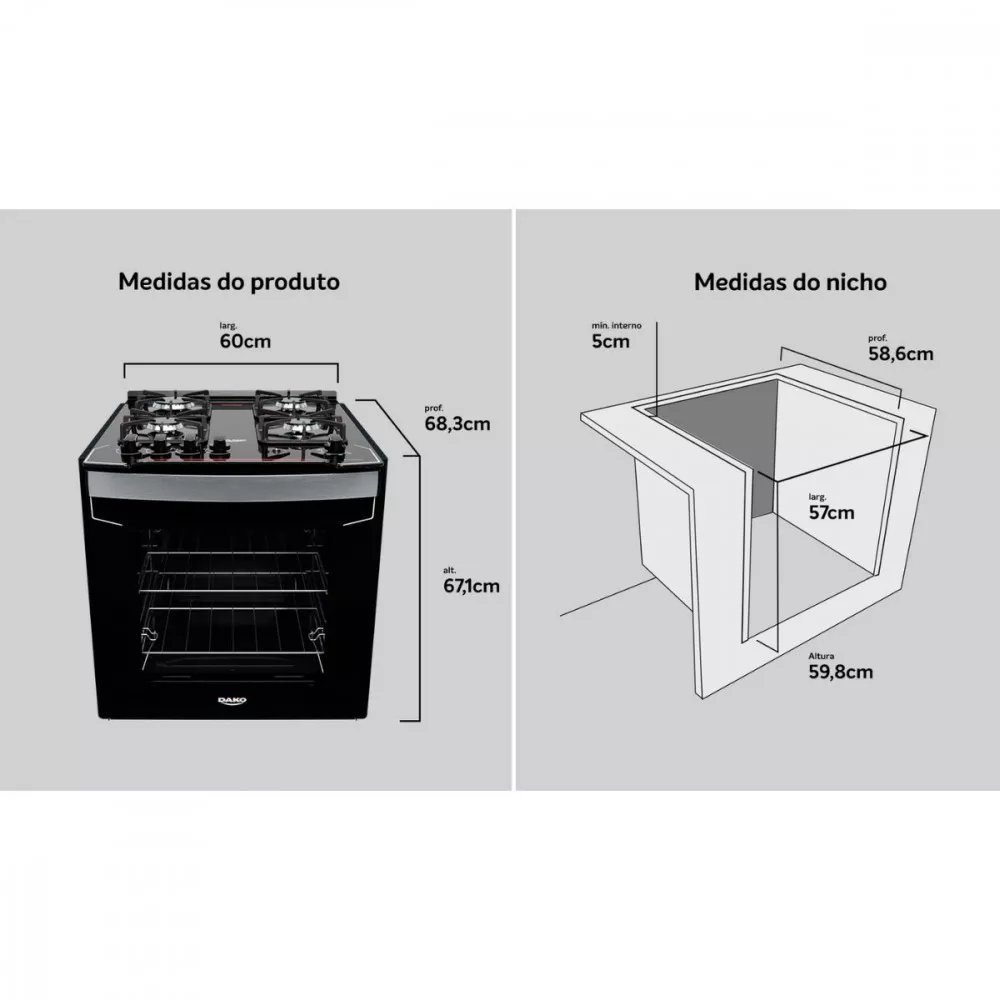 FOGAO DAKO 4BCS DIPLOMATA EMBUTIR