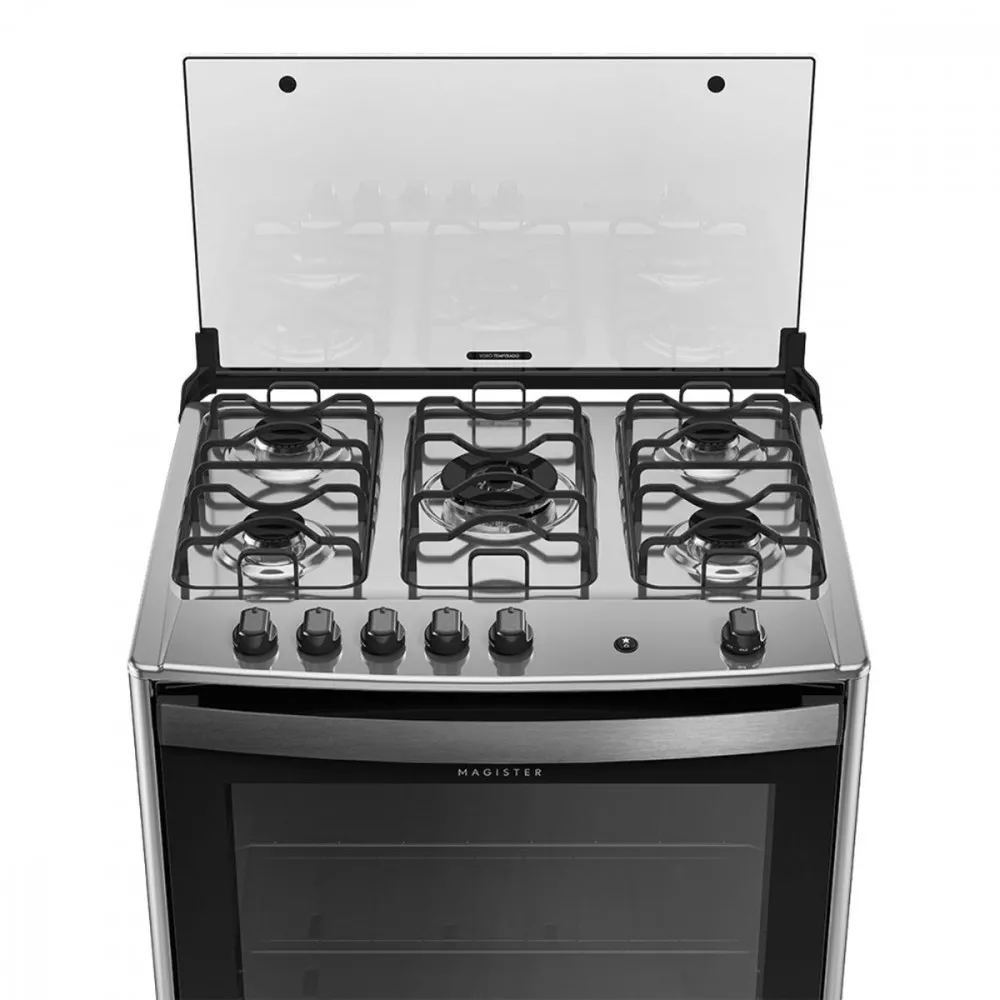 Fogão 5 Bocas com Mesa Inox Dako Magister