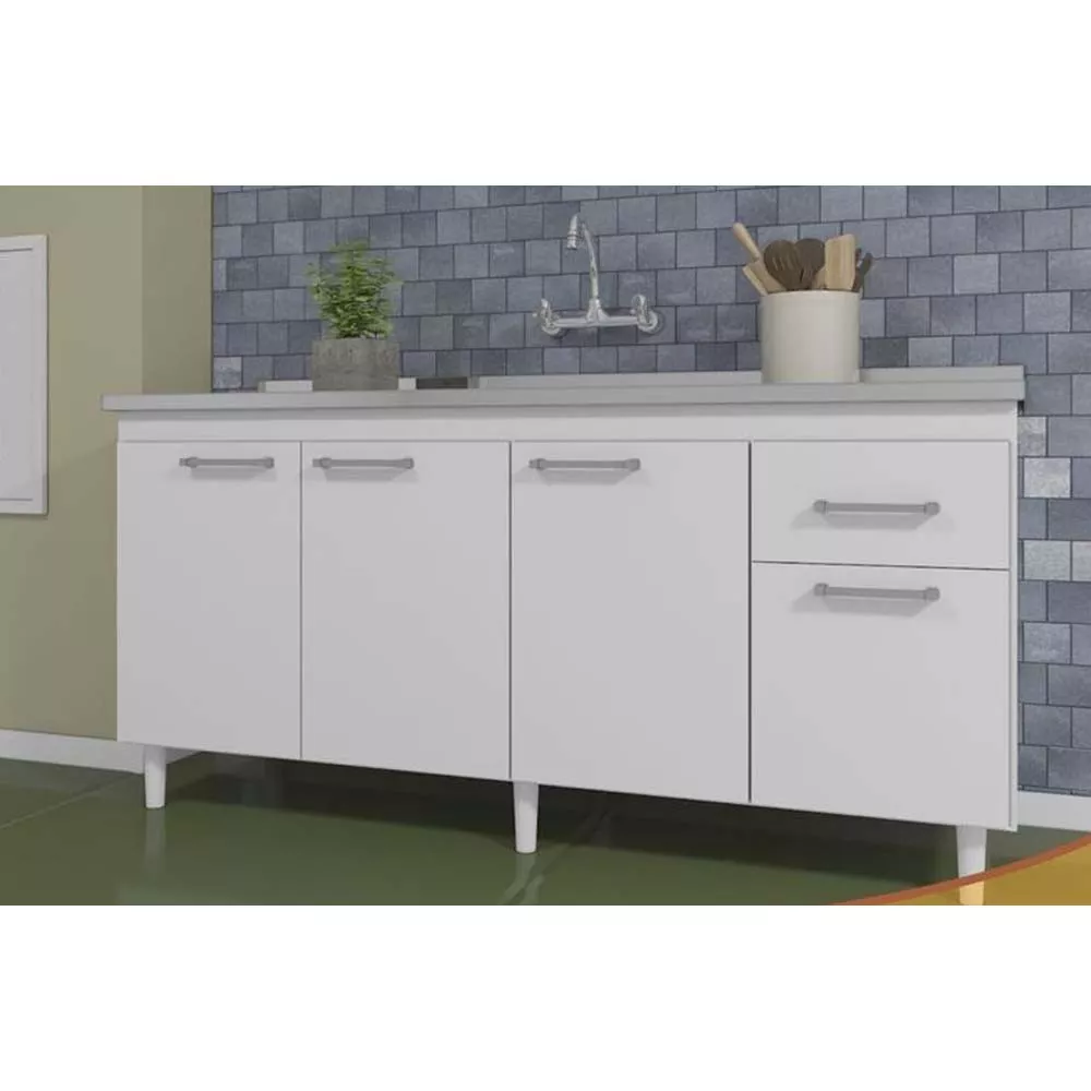 Balcão Indekes para Pia 4 Portas 1 Gaveta 6115.10