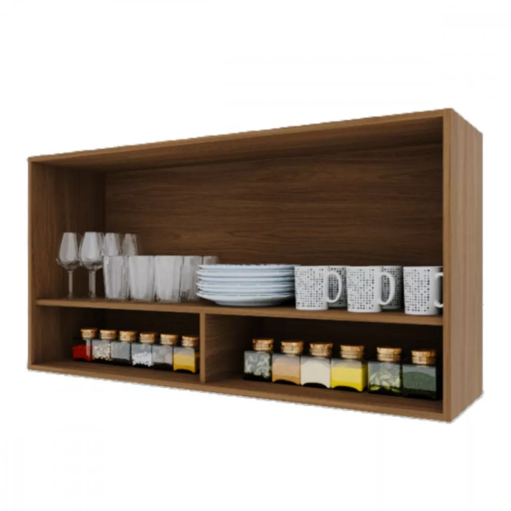 Armário Cozinha Paris 2 Portas Ripadas 1,20 Indekes