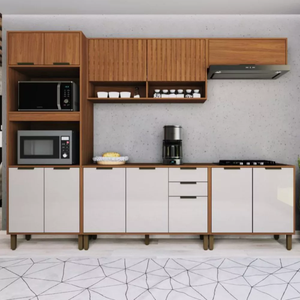 Armário Cozinha Paris 2 Portas Ripadas 1,20 Indekes