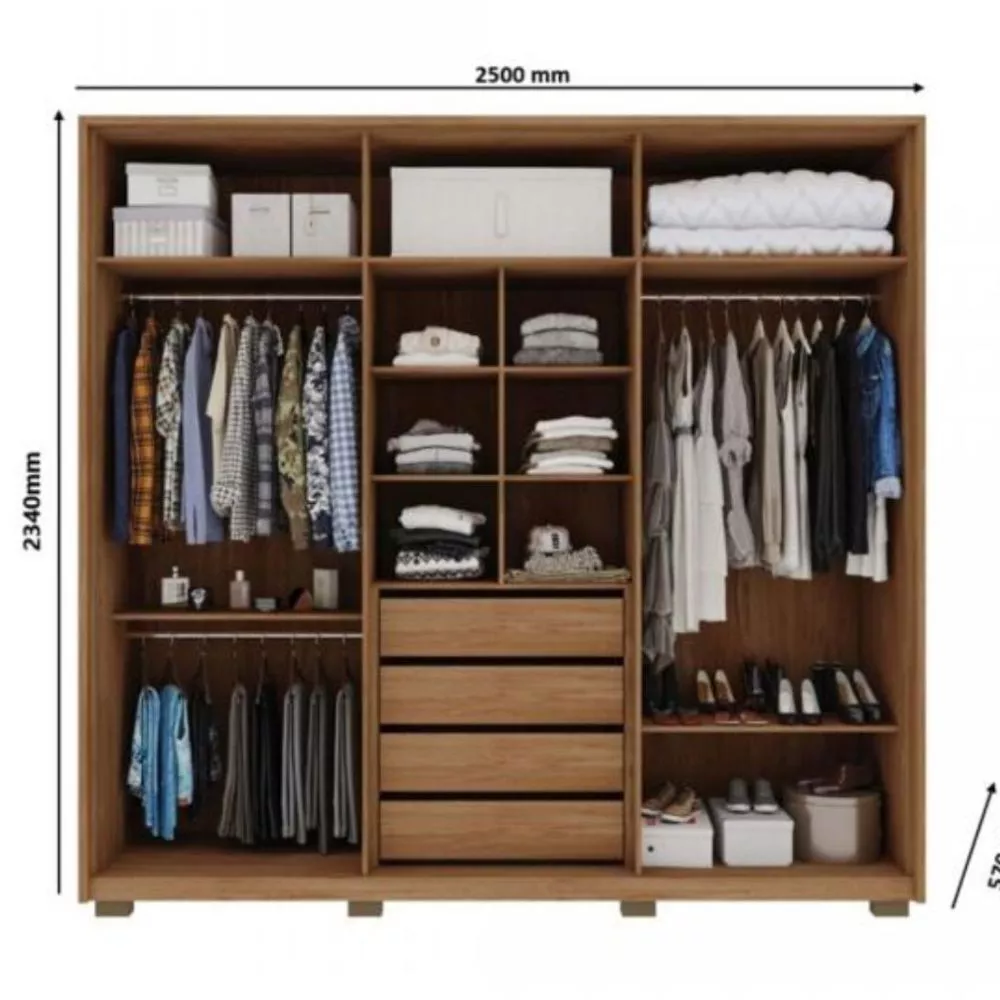 Guarda Roupa/ Roupeiro Mozart Caemmun 6 Portas e 4 Gavetas