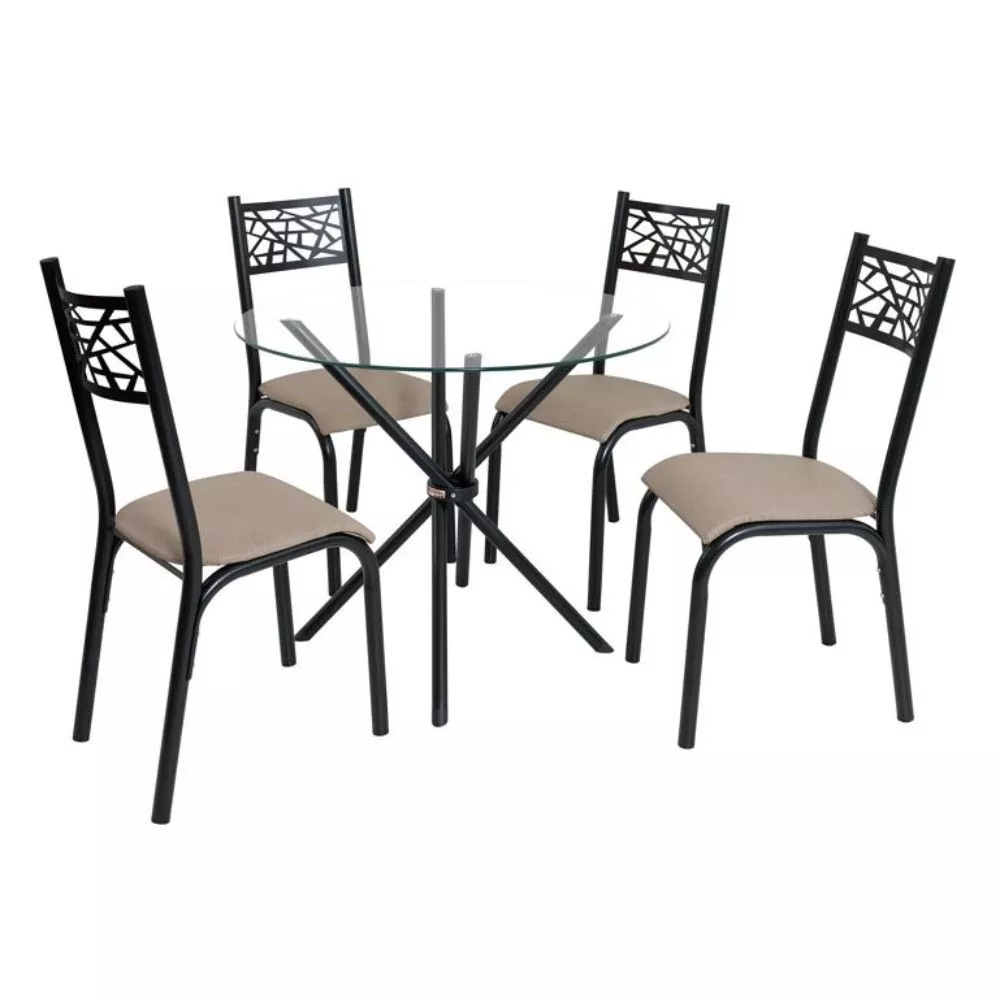 Conjunto Mesa Ciplafe Slim 90cm 4 Cadeiras