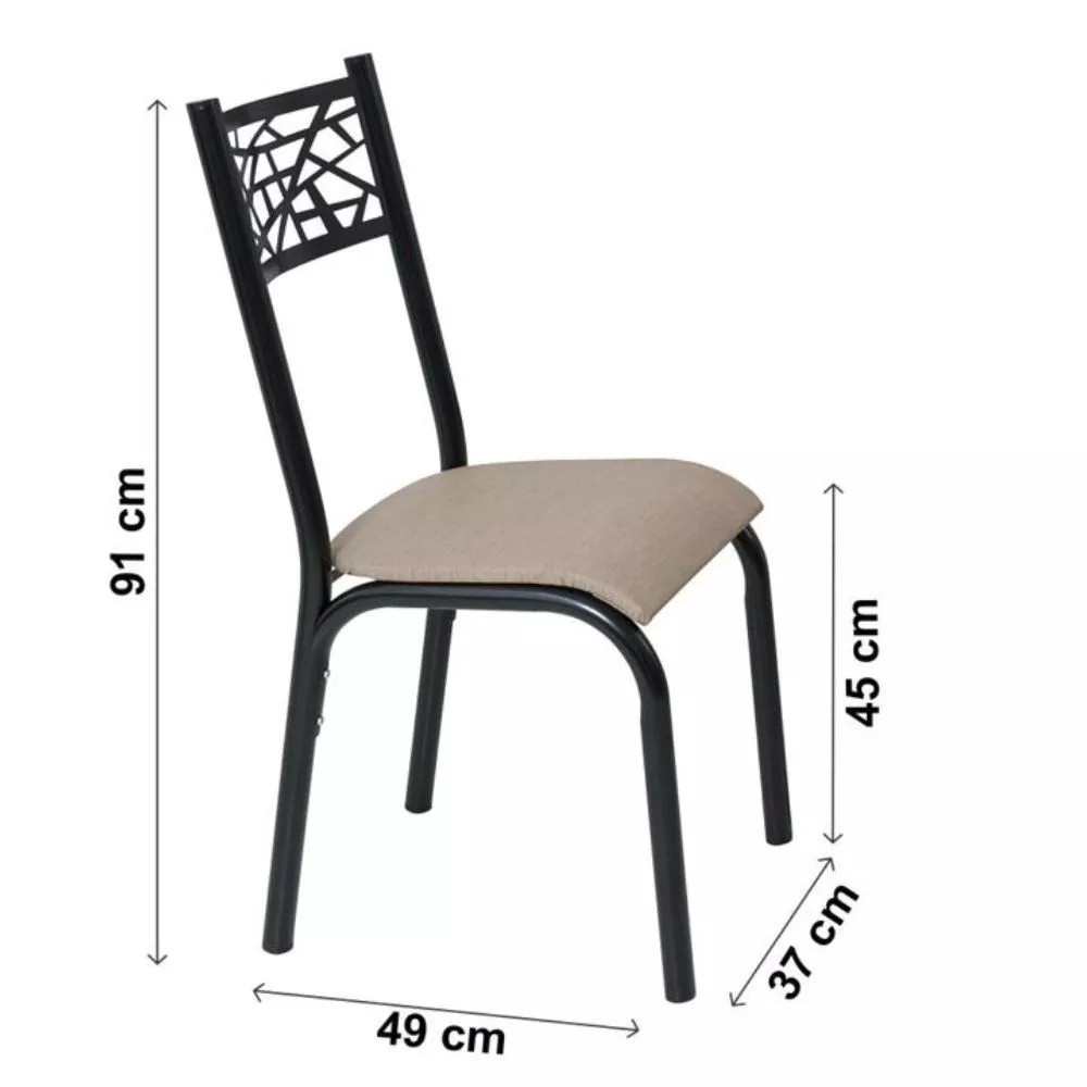 Conjunto Mesa Ciplafe Slim 90cm 4 Cadeiras