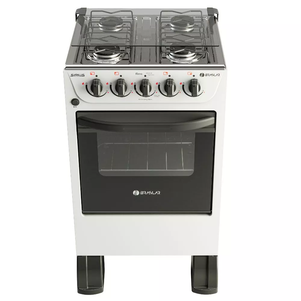 Fogão 4 Bocas De Piso Braslar Sirius Plus 2023