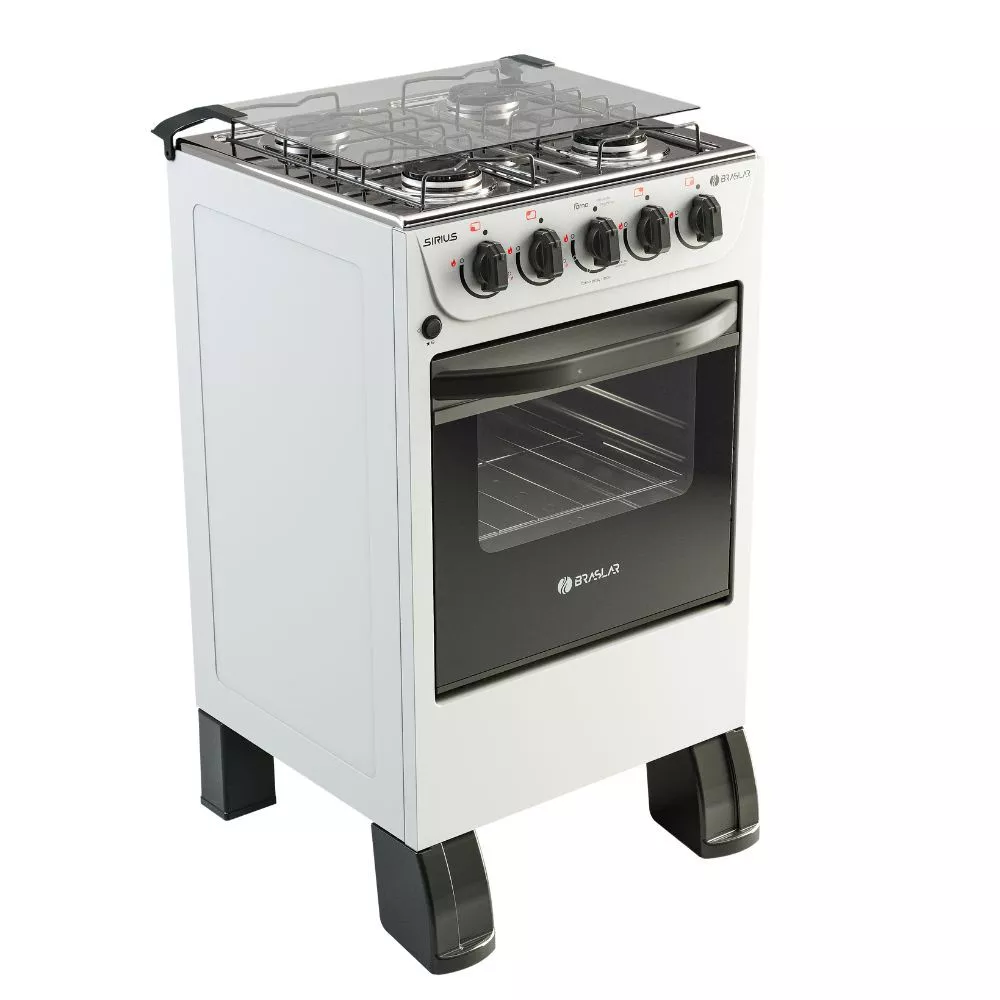 Fogão 4 Bocas De Piso Braslar Sirius Plus 2023