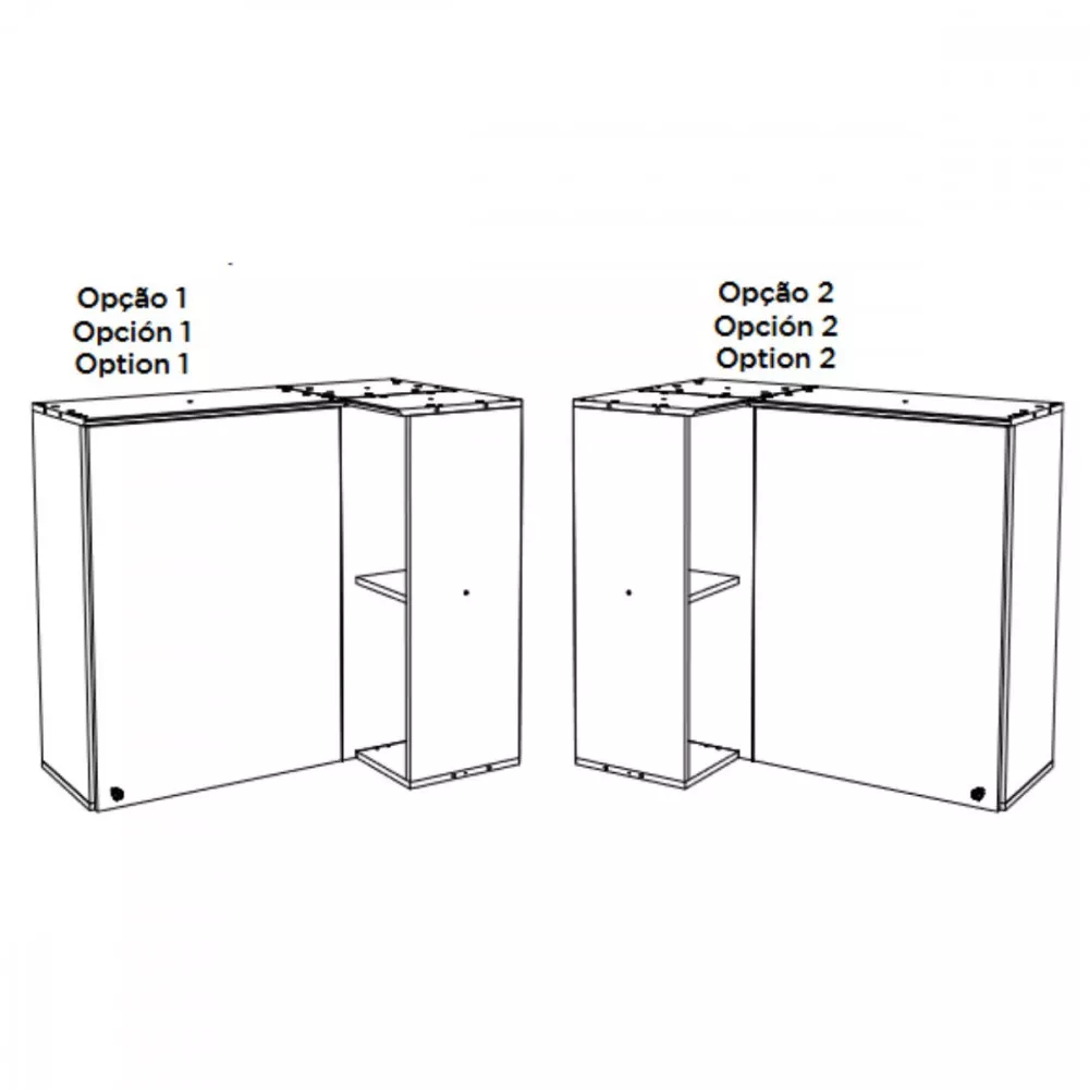 Armário Aéreo Canto Reto 1 Porta Requinte Henn