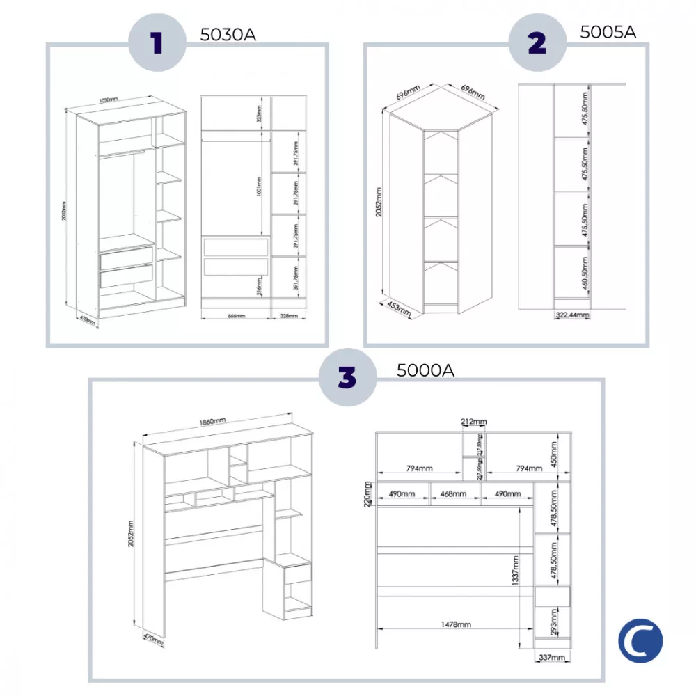 Imagem 16 de 17 de Quarto Modulado Móveis Castro 3 Peças