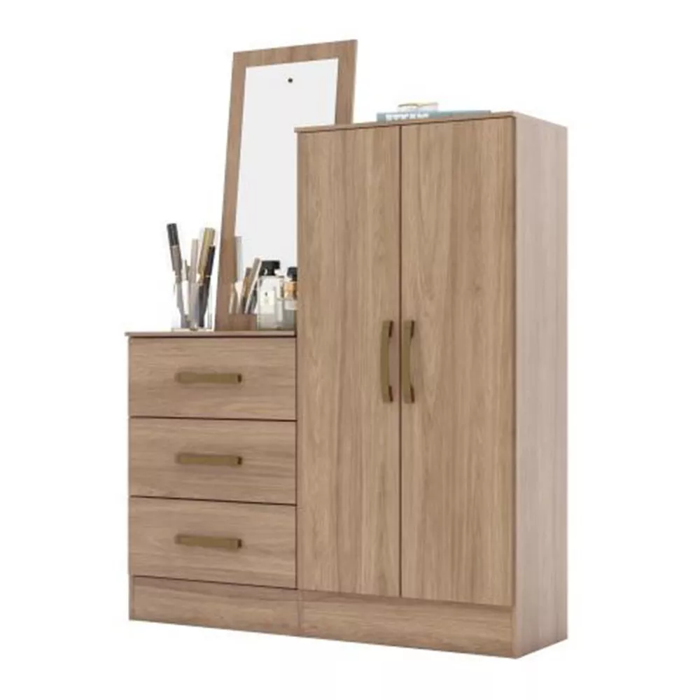 Cômoda 2 Portas 3 Gavetas com Espelho Henn