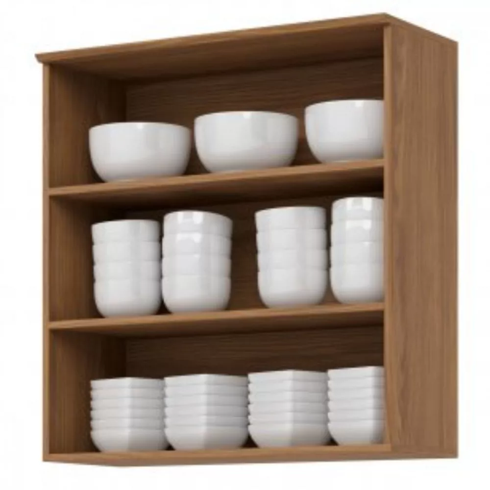 Armário Aéreo 2 Portas de Vidro 80cm Requinte Henn