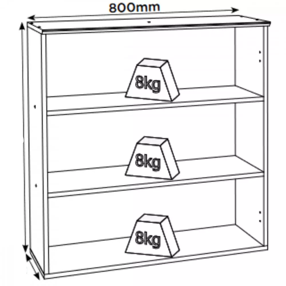 Armário Aéreo 2 Portas de Vidro 80cm Requinte Henn