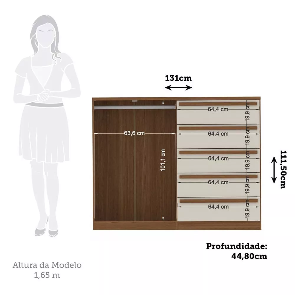 Image 2 of 7 of Cômoda 2 Portas e 5 Gavetas Málaga Gold Santos Andirá