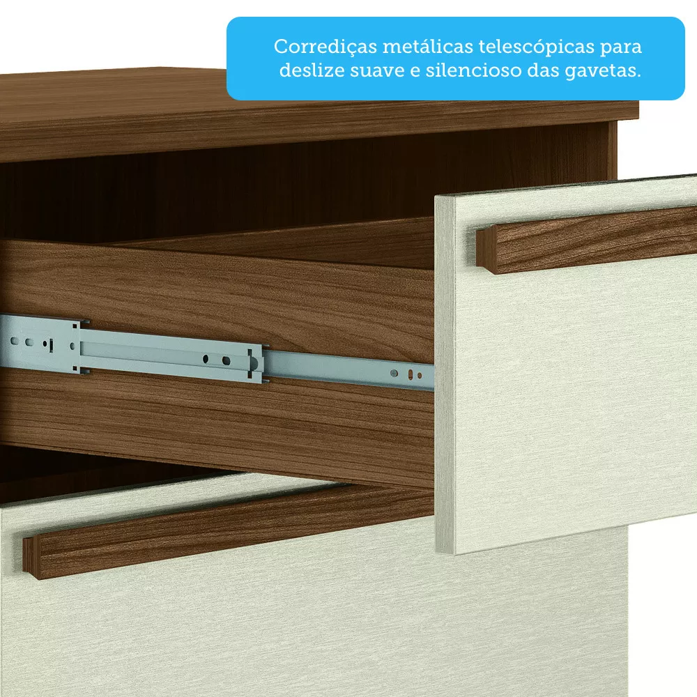 Image 5 of 7 of Cômoda 2 Portas e 5 Gavetas Málaga Gold Santos Andirá