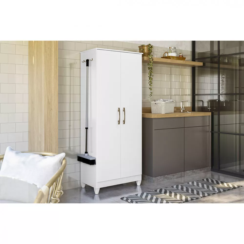 Armário Multiuso Moval Jade 2 Portas De Giro Com 4 Ganchos